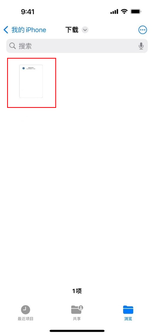 确认 PDF 已保存在文件 App 中
